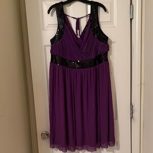 Lane Bryant Purple Sequin Midi Dress